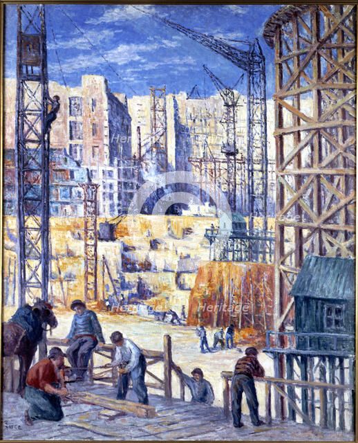 Building Site in Paris, quai de Passy, 1907. Creator: Luce, Maximilien (1858-1941).