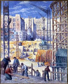 Building Site in Paris, quai de Passy, 1907. Creator: Luce, Maximilien (1858-1941)