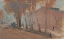 Building with Trees;Study for Chelsea Embankment, 1825 to 1827. Creator: Unknown