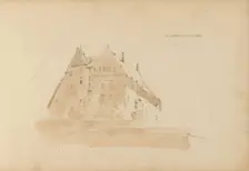 Building with a tower, 1820-1896. Creator: Kasparus Karsen