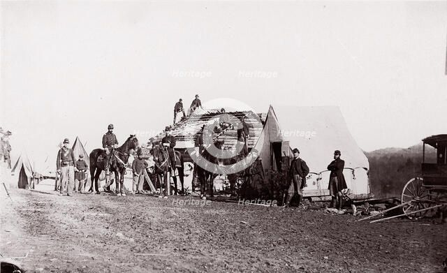 Building Winter Quarters, 1861-65. Creator: Unknown.