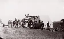 Building Winter Quarters, 1861-65. Creator: Unknown