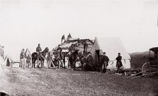 Building Winter Quarters, 1861-65. Creator: Unknown