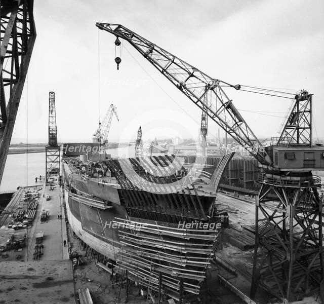 Building the M/S 'Torne' at the shipyard, Landskrona, Sweden, 1959. Artist: Unknown