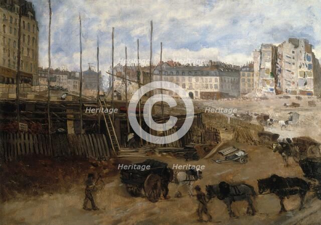 Building the avenue de l'Opera, in 1878, 1st and 2nd arrondissements, Paris, 1878. Creator: Unknown.