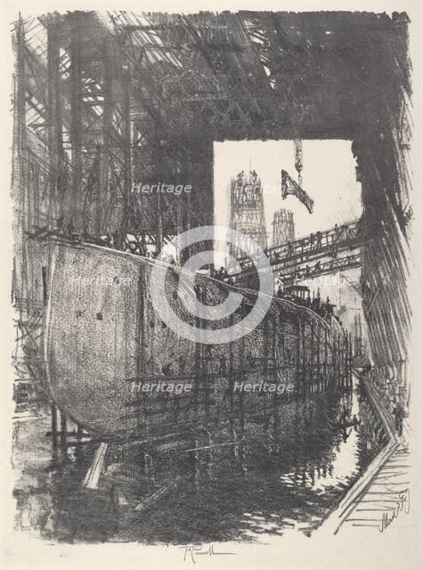 Building the Battleship, 1917. Creator: Joseph Pennell.