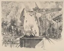 Building the Bismarck, Hamburg, 1914. Creator: Joseph Pennell