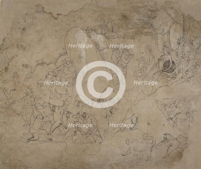 Building the Bridge to Lanka, ca. 1800. Creator: Unknown.