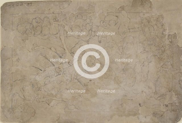 Building the Bridge to Lanka, mid-18th century. Creator: Unknown.