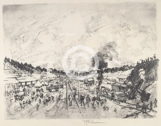 Building the Camp, 1917. Creator: Joseph Pennell.
