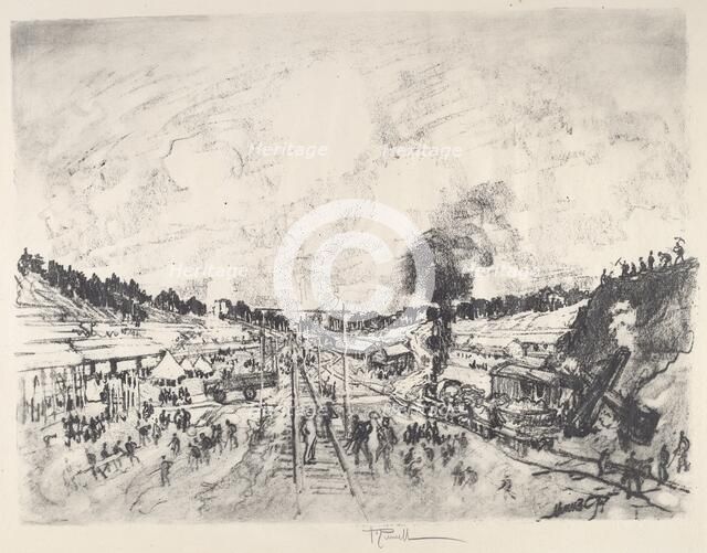 Building the Camp, 1917. Creator: Joseph Pennell.
