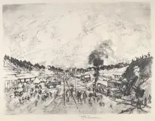 Building the Camp, 1917. Creator: Joseph Pennell