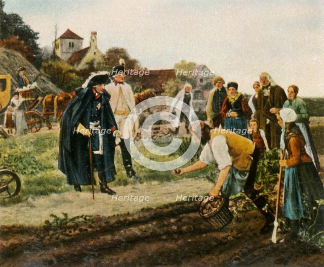 Building the country after the Seven Years' War: the King Overall, (1936). Creator: Unknown.