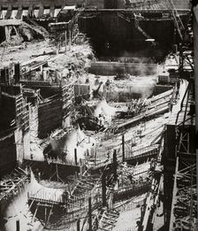 Building the Fort Loudon Dam, Tennessee, USA, early 1940s