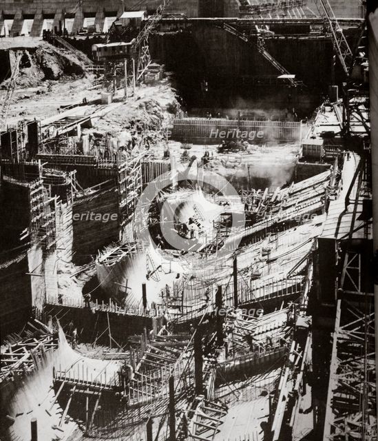 Building the Fort Loudon Dam, Tennessee, USA, early 1940s. Creator: Unknown.