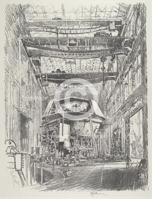 Building the Great Turret, 1916. Creator: Joseph Pennell.
