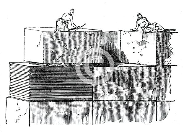 Building the Pyramids, 1844. Creator: Unknown.