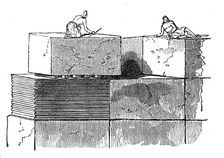 Building the Pyramids, 1844. Creator: Unknown