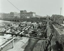Building the sewer at Stratford High Street, West Ham, London, 1905