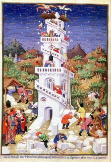 Building the Tower of Babel, 1430-1440. Creator: Master of the Munich Golden Legend