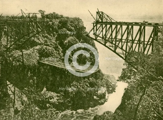 'Building the Zambesi Railway Bridge', c1930. Creator: ENA.