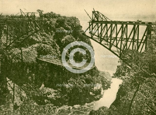'Building the Zambesi Railway Bridge', c1930. Creator: ENA.