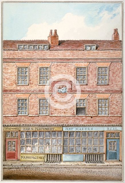 Buildings occupying the former site of the Boar's Head Tavern, Eastcheap, City of London, 1800. Artist: Anon