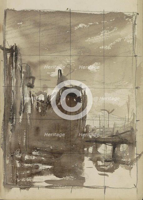 Buildings on a waterfront, 1834-1911. Creator: Jozef Israels.