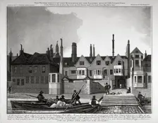 Buildings on the eastern side of New Palace Yard, Palace of Westminster, London, 1808. Artist: William Fellows