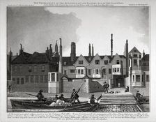 Buildings on the eastern side of New Palace Yard, Palace of Westminster, London, 1808. Artist: William Fellows