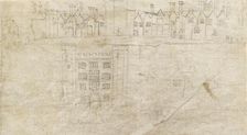 Buildings along the South front of Oatlands Palace, c1550s. Artist: Anthonis van den Wyngaerde