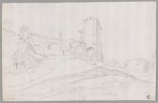 Buildings Amid Ruins in Roman Campagna, n.d. Creator: Guilliam Dujardin