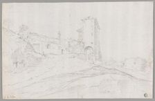 Buildings Amid Ruins in Roman Campagna, n.d. Creator: Guilliam Dujardin