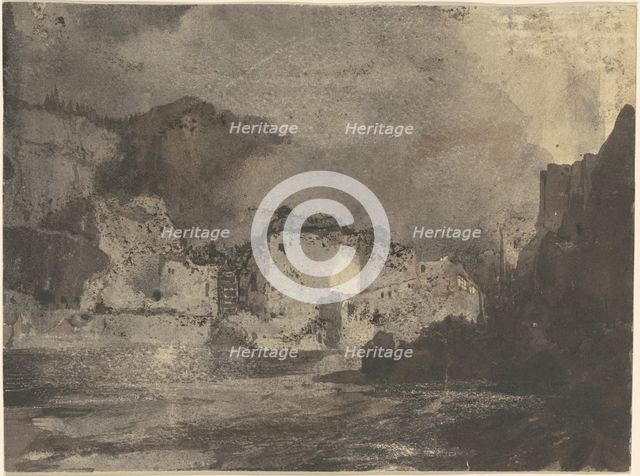 Buildings by Moonlight, c. 1875. Creator: Thomas Moran.