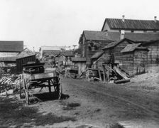 Buildings, etc., adjacent to a Mesabi Range mine in northeast Minnesota, 1903. Creator: Frances Benjamin Johnston