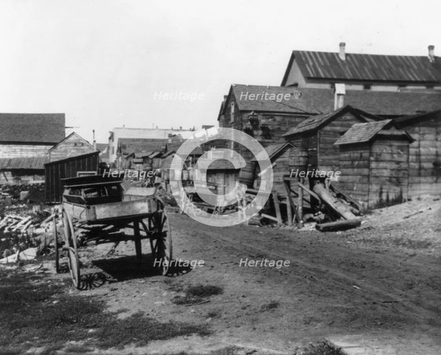 Buildings, etc., adjacent to a Mesabi Range mine in northeast Minnesota, 1903. Creator: Frances Benjamin Johnston.