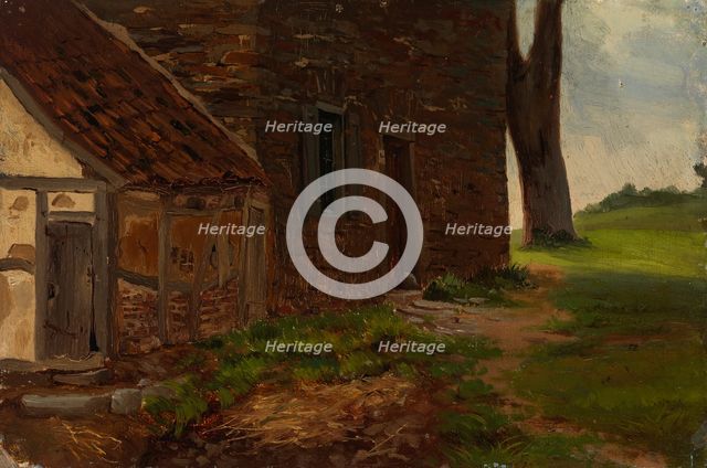 Buildings, exercise, 1854. Creator: Werner Holmberg.