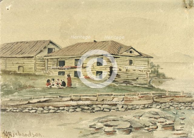 Buildings Going to Ruin, Alaska, 1884. Creator: Theodore J. Richardson.