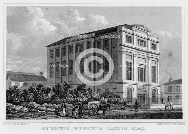 Buildings, Highfield, Camden Road, London, 1829.Artist: A McClatchie