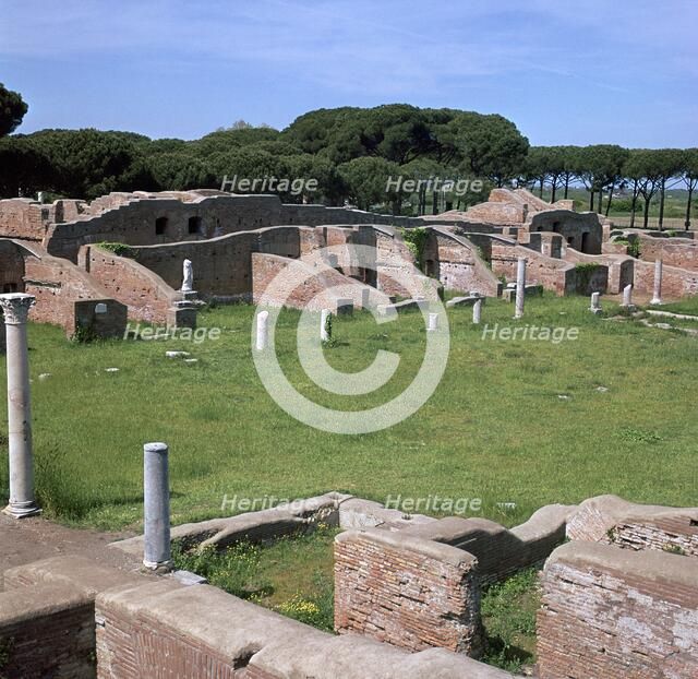 Buildings in Ostia, the main port of Rome, 2nd century. Artist: Unknown