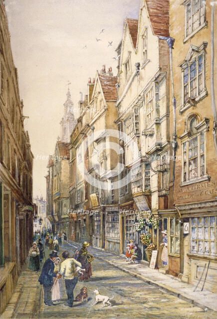 Buildings in Wych Street, including the Rising Sun Tavern, Westminster, London, c1860. Artist: S Read