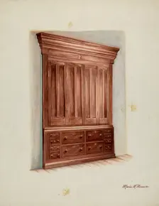 Built-in Cabinet, 1937. Creator: Marius Hansen