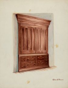 Built-in Cabinet, 1937. Creator: Marius Hansen