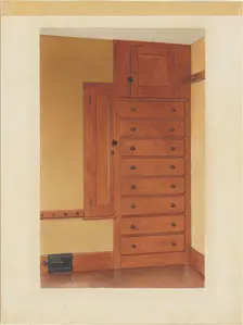 Built-in Cupboard and Drawers, c. 1937. Creator: Alfred H. Smith
