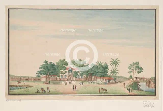 Buitenhuis of the Governor on the Grote Pas at Colombo, c.1750. Creator: Anon.