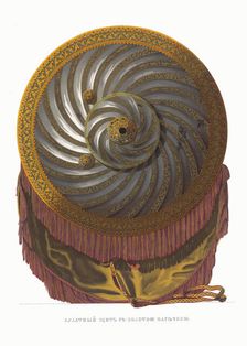 Bulat steel shield. From the Antiquities of the Russian State, 1849-1853. Creator: Solntsev, Fyodor Grigoryevich (1801-1892)