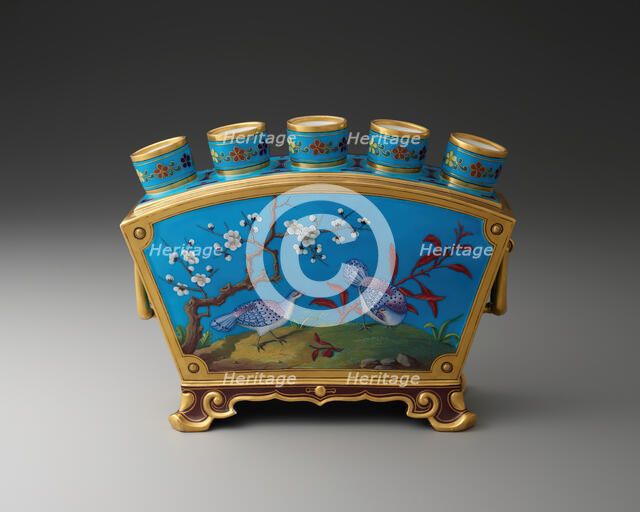 Bulb Vase, Stoke-on-Trent, c. 1875. Creator: Minton.