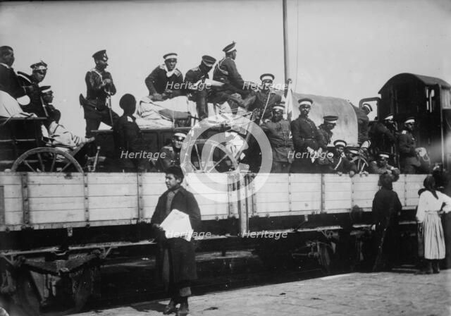 Bulgaria - Commissary Stores going to front, between c1910 and c1915. Creator: Bain News Service.