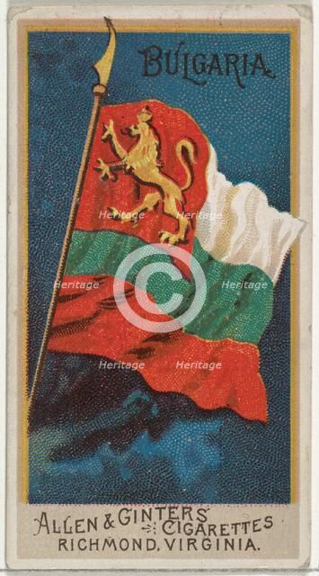 Bulgaria, from Flags of All Nations, Series 2 (N10) for Allen & Ginter Cigarettes Brands, ..., 1890. Creator: Allen & Ginter.