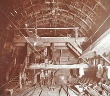 Bulkhead to retain compressed air in Rotherhithe Tunnel, London, October 1906